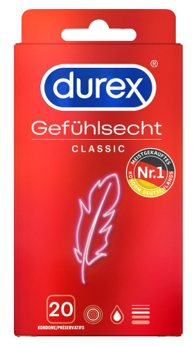 Durex Gefühlsecht Classic - Farbe: transparent - Menge: 20Stück