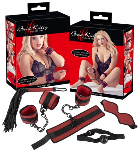 Bad Kitty 5-teiliges Fessel-Set - Farbe: rot