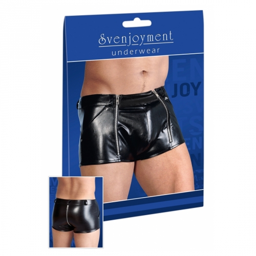 Svenjoyment Underwear Herren-Pants Lederimitat schwarz XL L M S