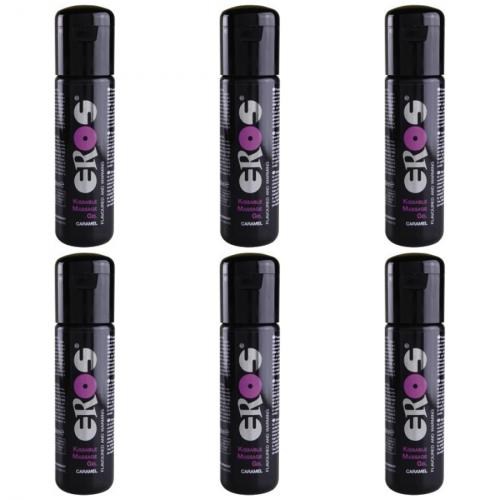 6 x Eros Kissable Gel 100ml Caramel Massage Gel Wellness Aroma Wärme