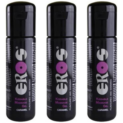 3 x Eros Kissable Gel 100ml Caramel Massage Gel Wellness Aroma Wärme