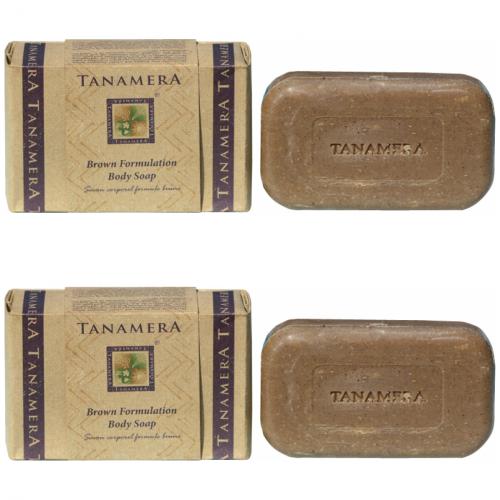 2 x Tanamera HomeSpa - Naturseifen - Braune Körperpeeling Seife - 125g