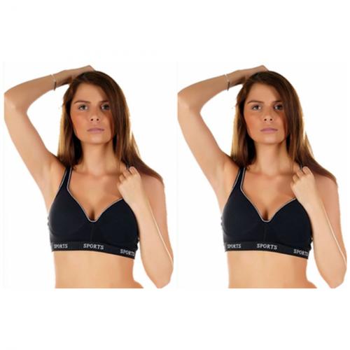 2 x Fitness BH - Farbe: Schwarz - Auswahl: 65B