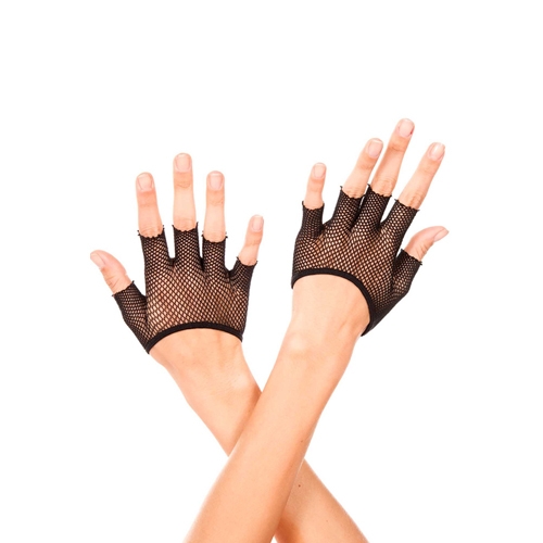 Music Legs Kurze fingerlose Handschuhe SCHWARZ - Farbe: Schwarz