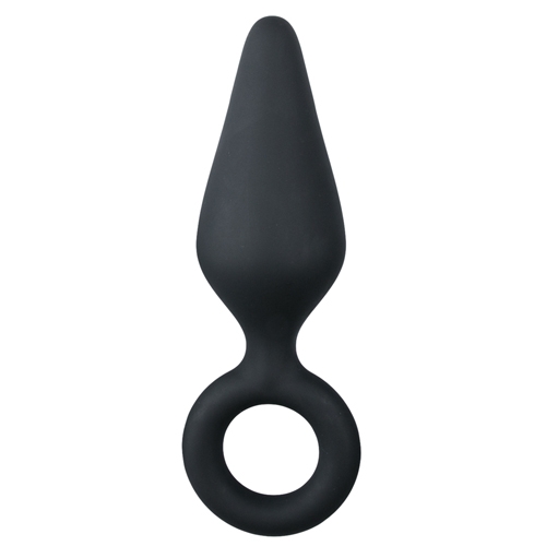 Easytoys Anal Collection Schwarzer Buttplug mit Zugring Gro - Farbe: Schwarz