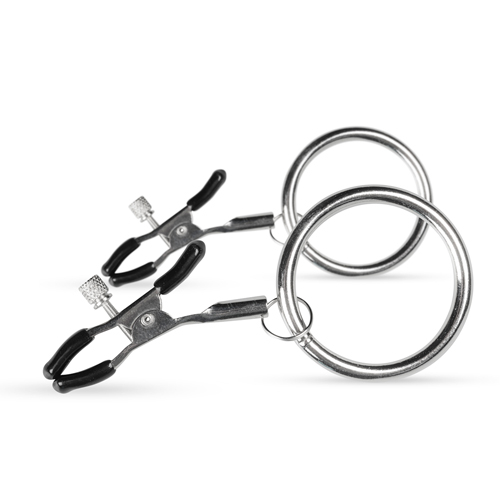 Easytoys Fetish Collection Nippelklemmen mit großen Ringen - Farbe: Silber