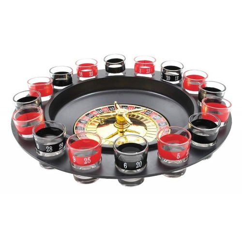 Roulette Trinkspiel 16 Schnapsglser 2 Metallkugel
