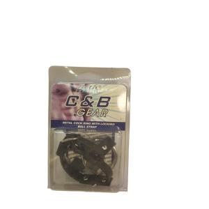 BLUE LINE C&B GEAR Metal Cock Ring With Locking Ball Strap
