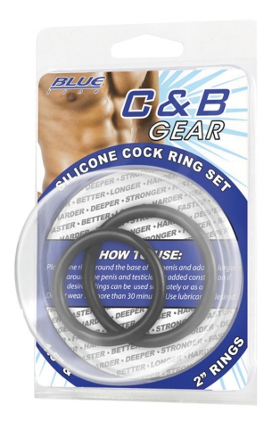 BLUE LINE C&B GEAR Silicone Cock Ring Set Black
